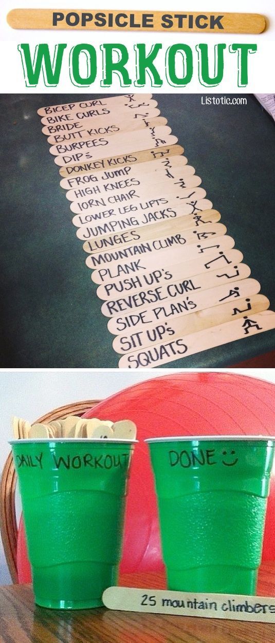 #4. The Popsicle Stick Workout — This fun exercise idea makes everyday a new chal