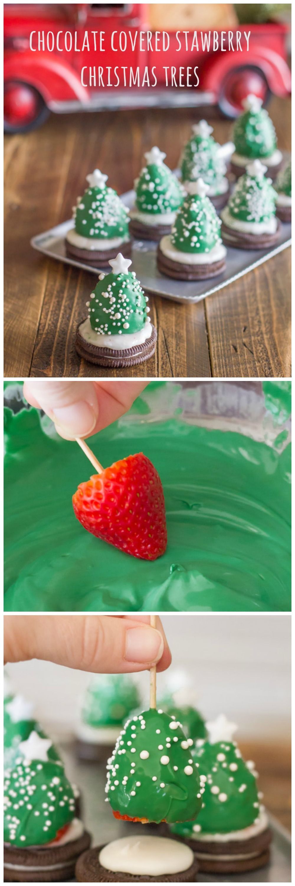 A fun kid-friendly project for Christmas! Christmas tree strawberries #ChristmasTr