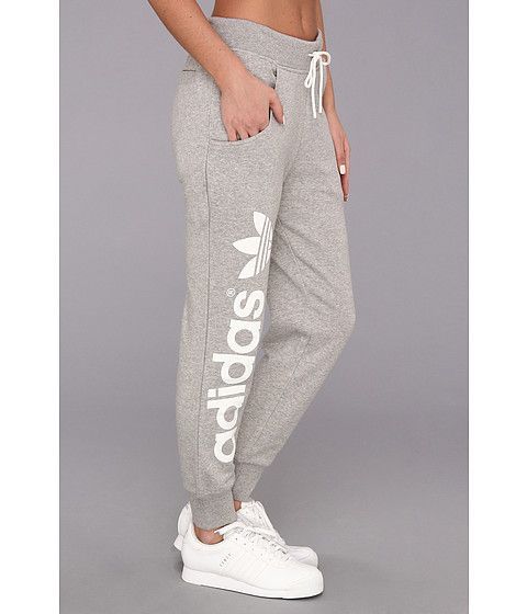 adidas Originals Originals Baggy Track Pant Medium Grey Heather/White – Zappos.com