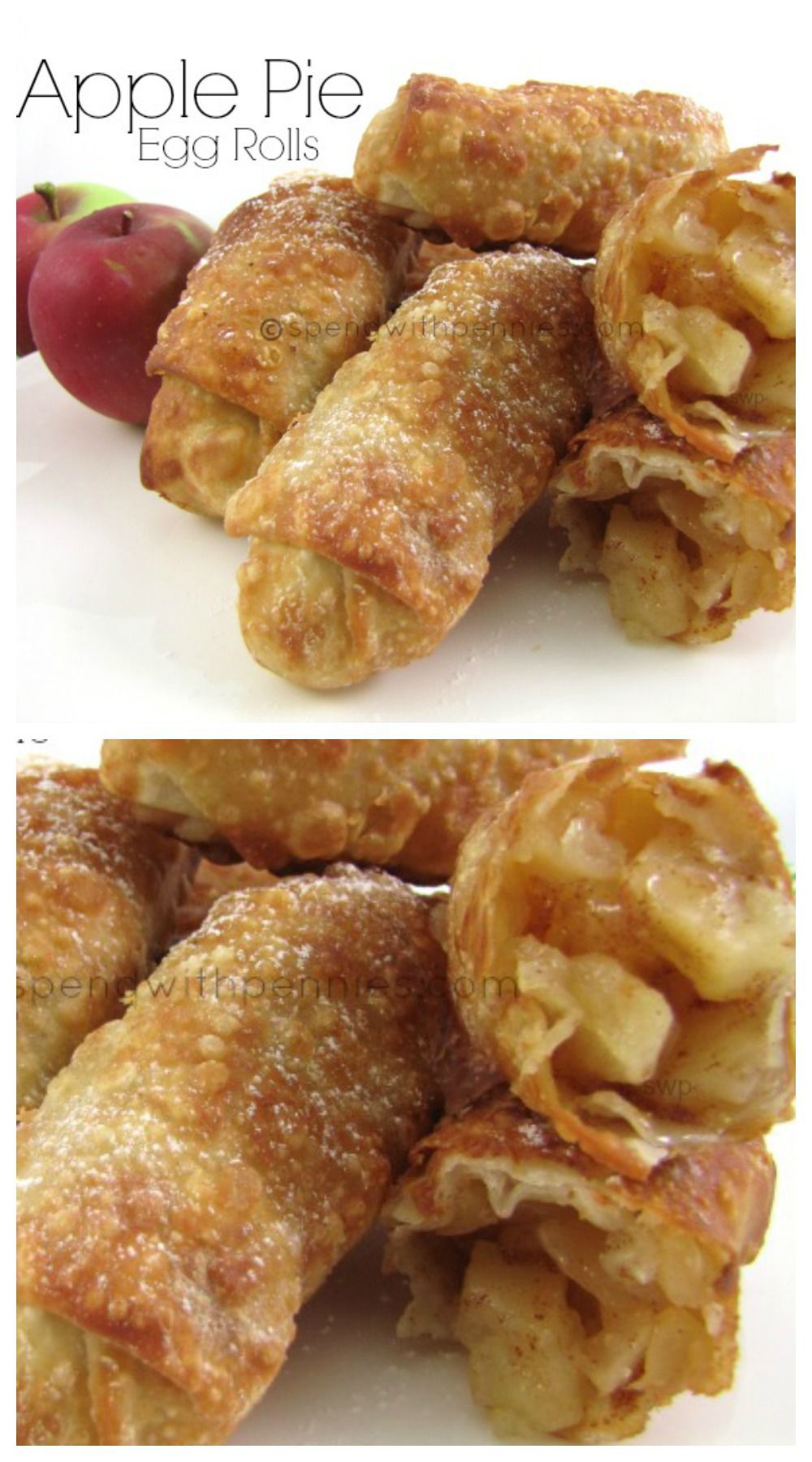 Apple Pie Egg Rolls!  Crispy crust with a warm apple pie filling… if you liked t