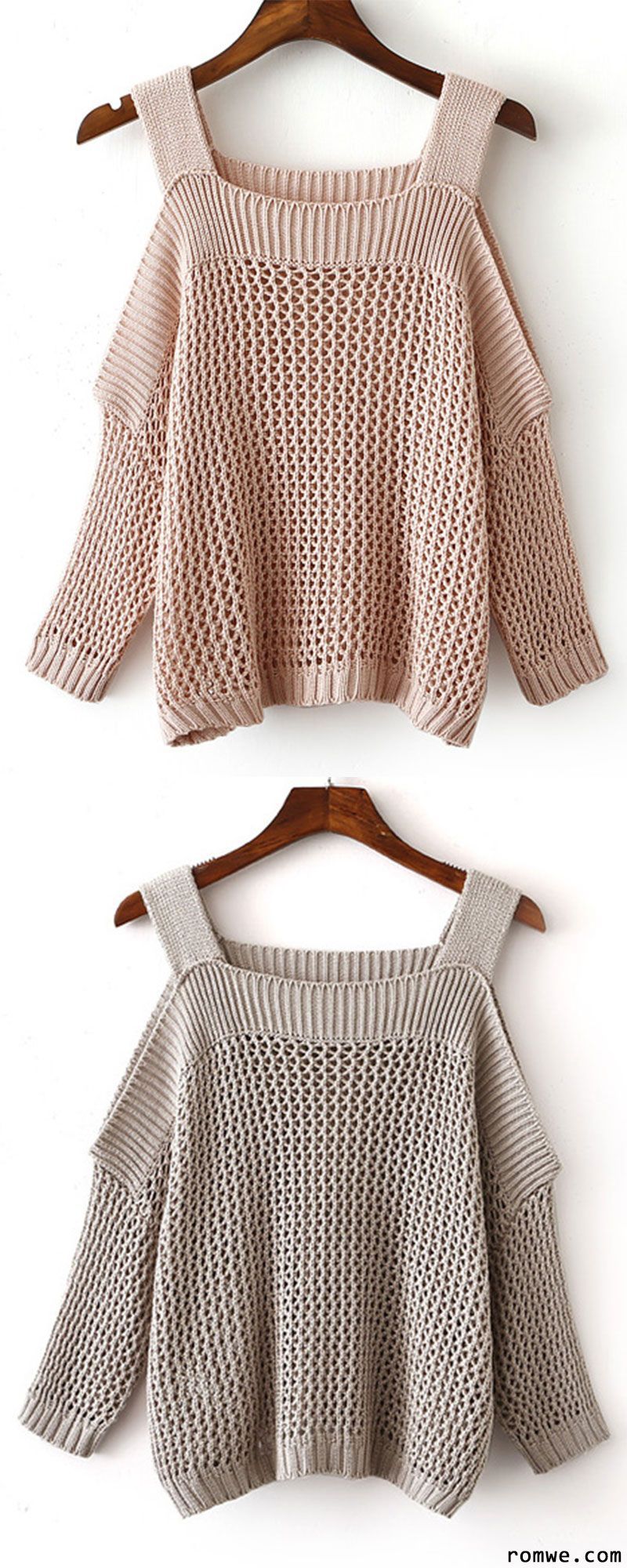 Apricot Cold Shoulder Gigot Sleeve Knit Sweater