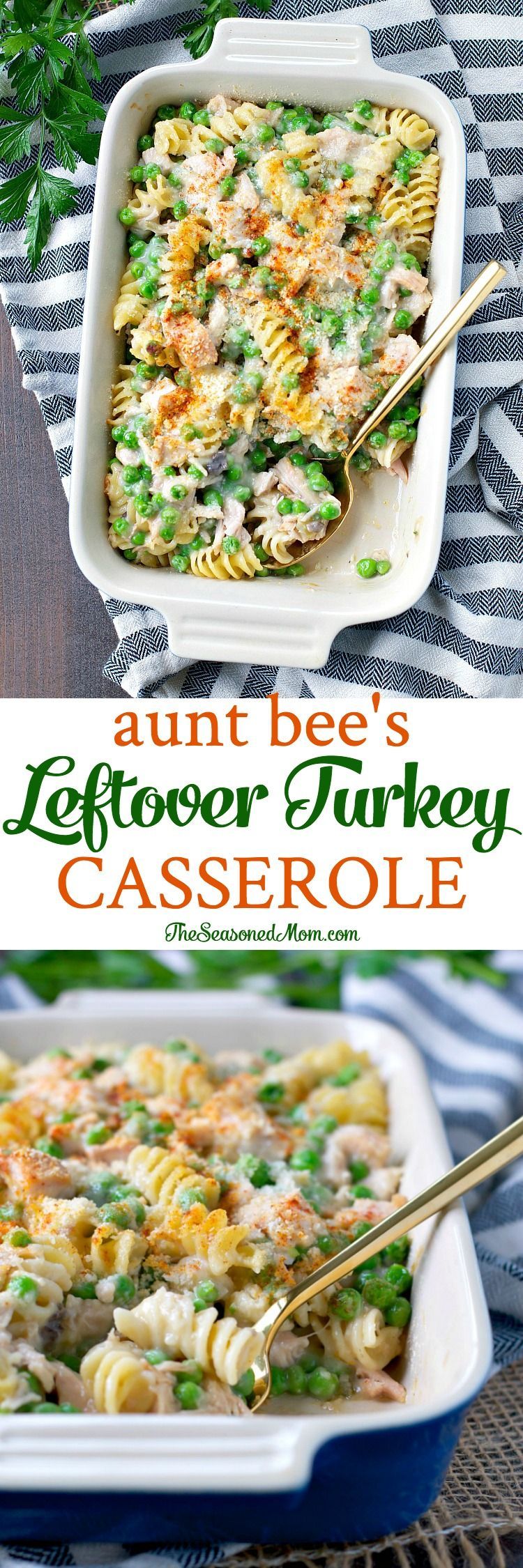 Aunt Bees Leftover Turkey Casserole is an easy dinner that comes together in