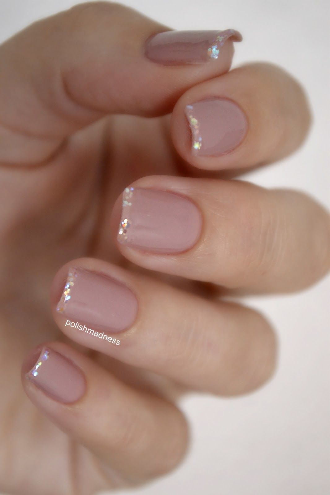 Barely there nude French nails
