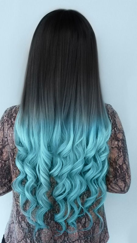 Blue-shade Colorful Ombre Indian Remy Clip In Hair Extensions Series C027 [C027] –