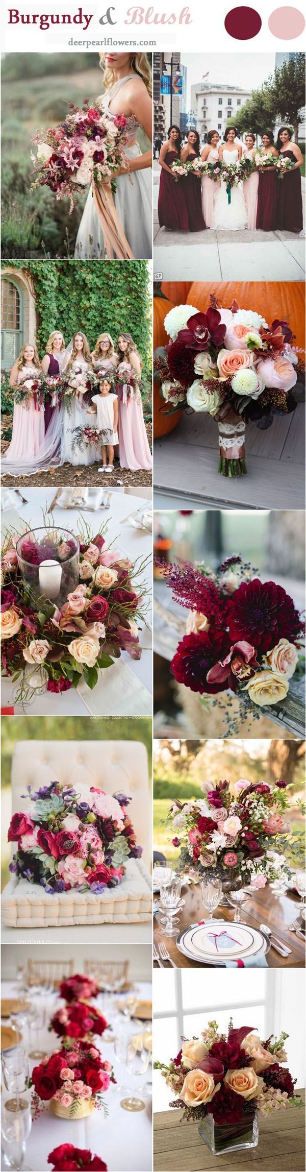 Blush and Burgundy Fall Wedding Ideas / www.deerpearlflow…