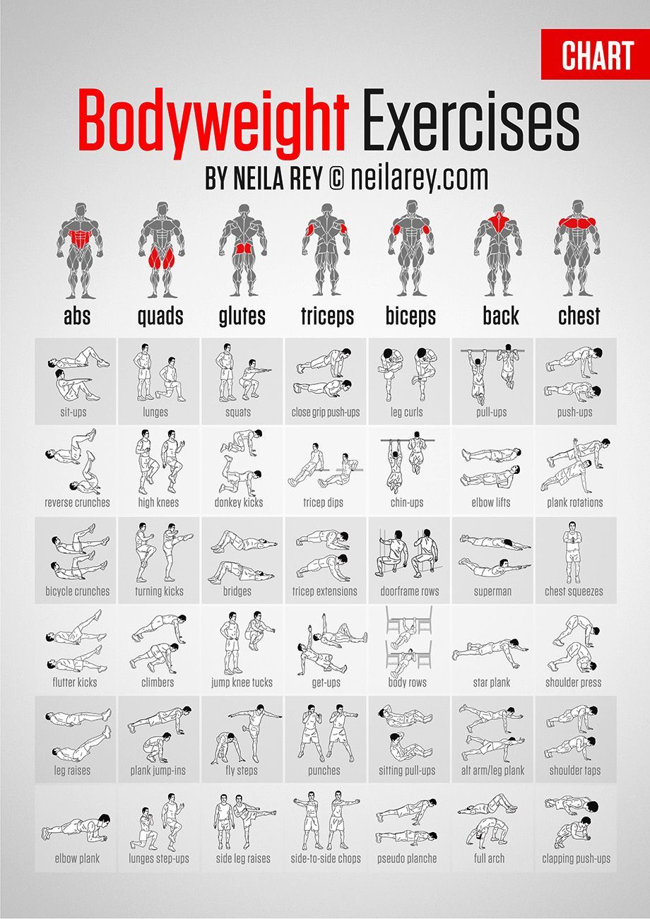 Bodyweight Exercises Chart