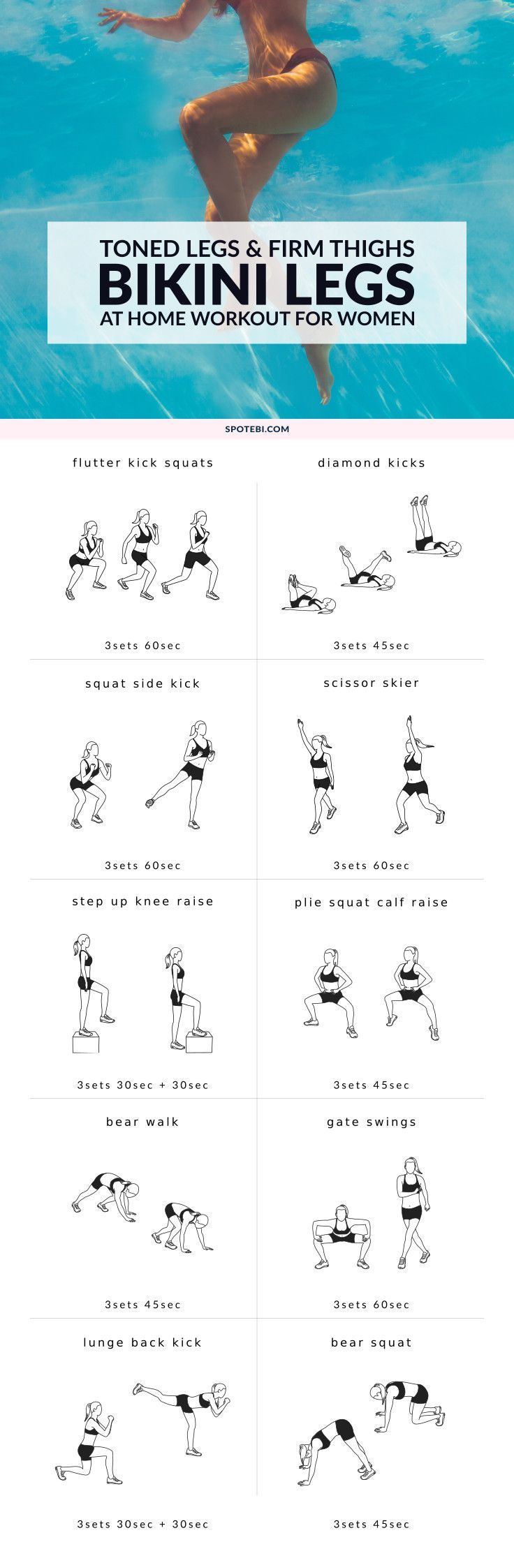 Build shapely legs and firm up your thighs with this bikini body leg workout for w