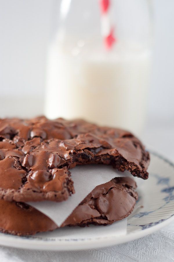 Chewy, Fudgy Flourless Chocolate Cookies recipe. A decadent cookie recipe that is