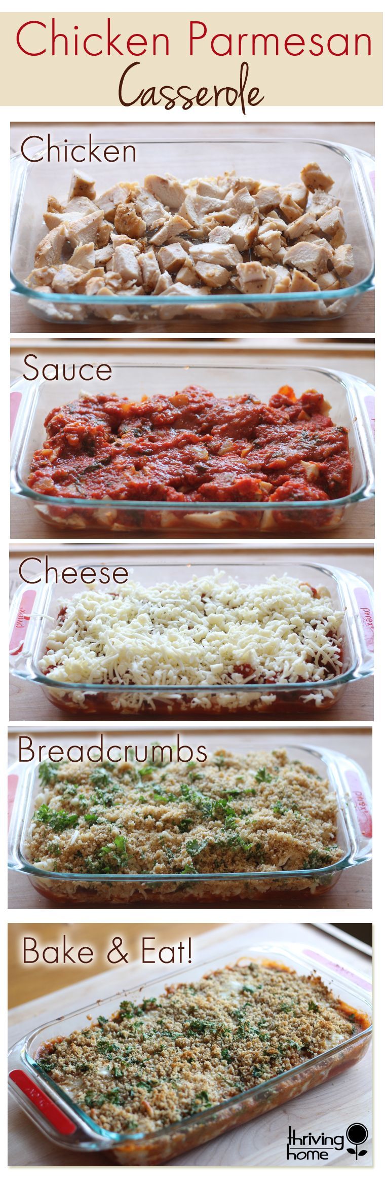 Chicken parmesan casserole. A family favorite that is super easy to make. This rea