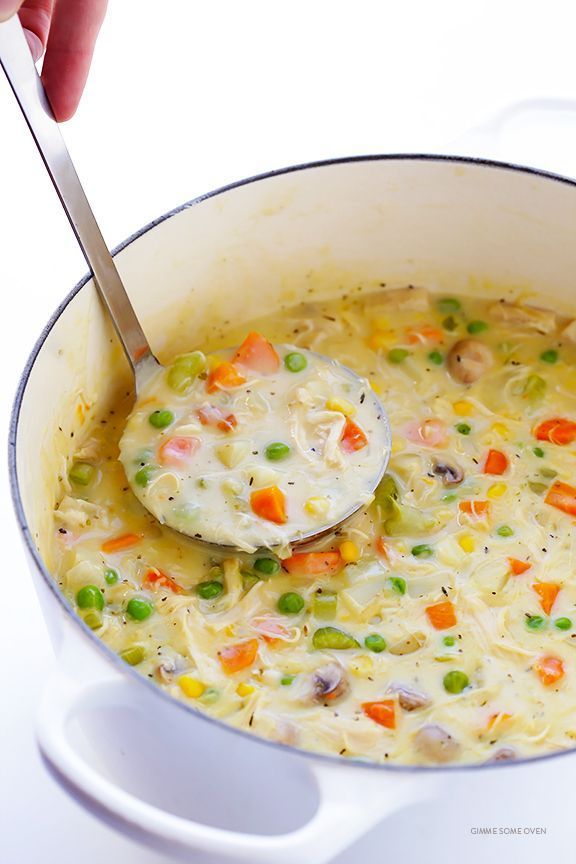 Chicken Pot Pie Soup Recipe — easy to make, and inspired by the comfort food we a