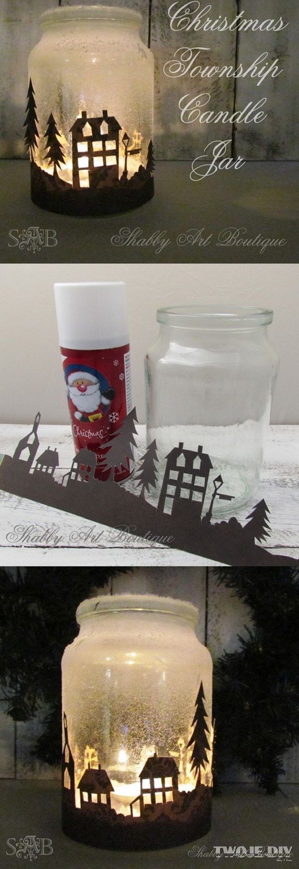 Christmas Township Candle Jar