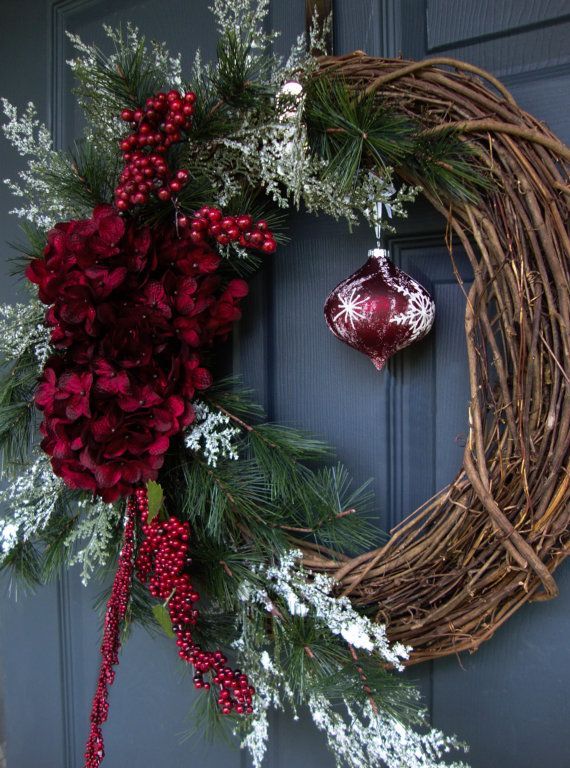 Christmas Wreaths  Holiday Wreath  Winter by HomeHearthGarden