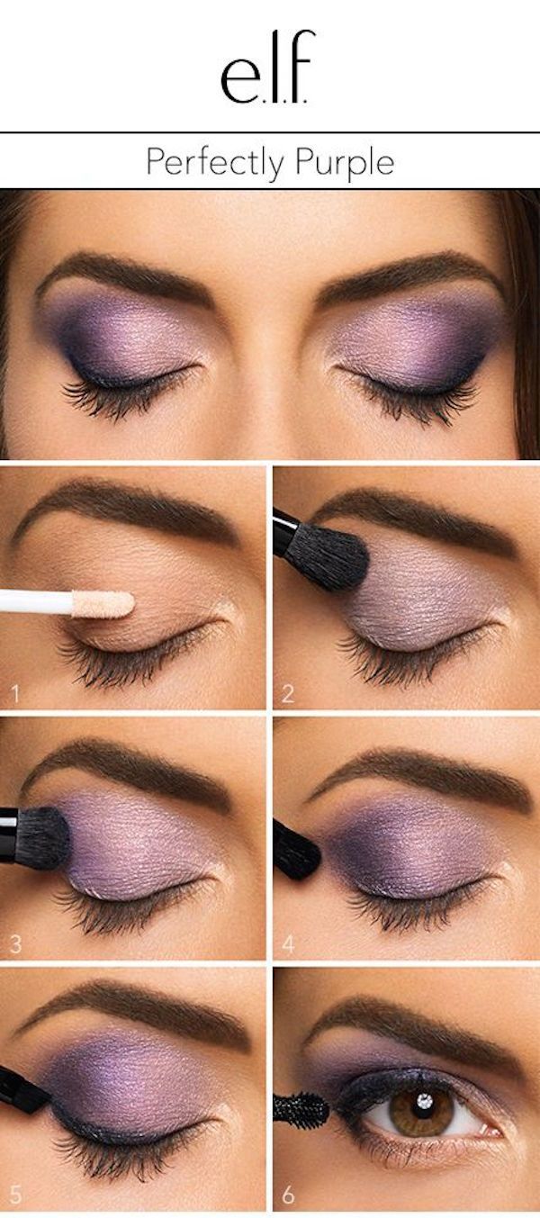 Create this perfectly purple look with the e.l.f. Cosmetics Baked Eyeshadow Trio i