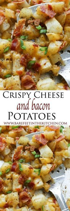 Crispy Cheese and Bacon Potatoes – get the recipe at barefeetinthekitc…