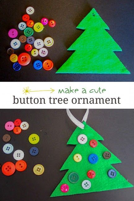 Cute button tree ornament for the kids to make