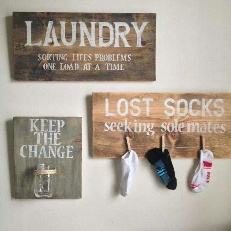 cute cute cute decorations for the laundry room…..and practical!