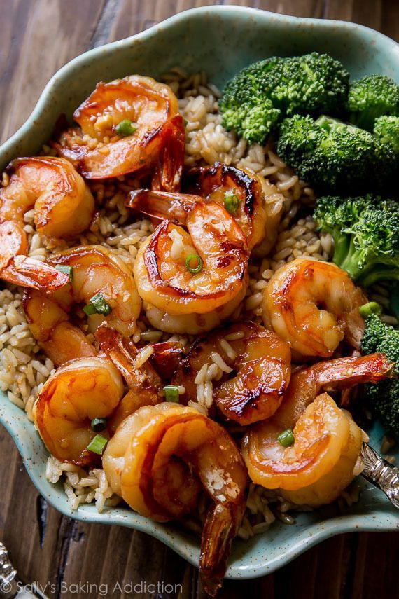 Easy, healthy, and on the table in about 20 minutes! Honey garlic shrimp recipe on