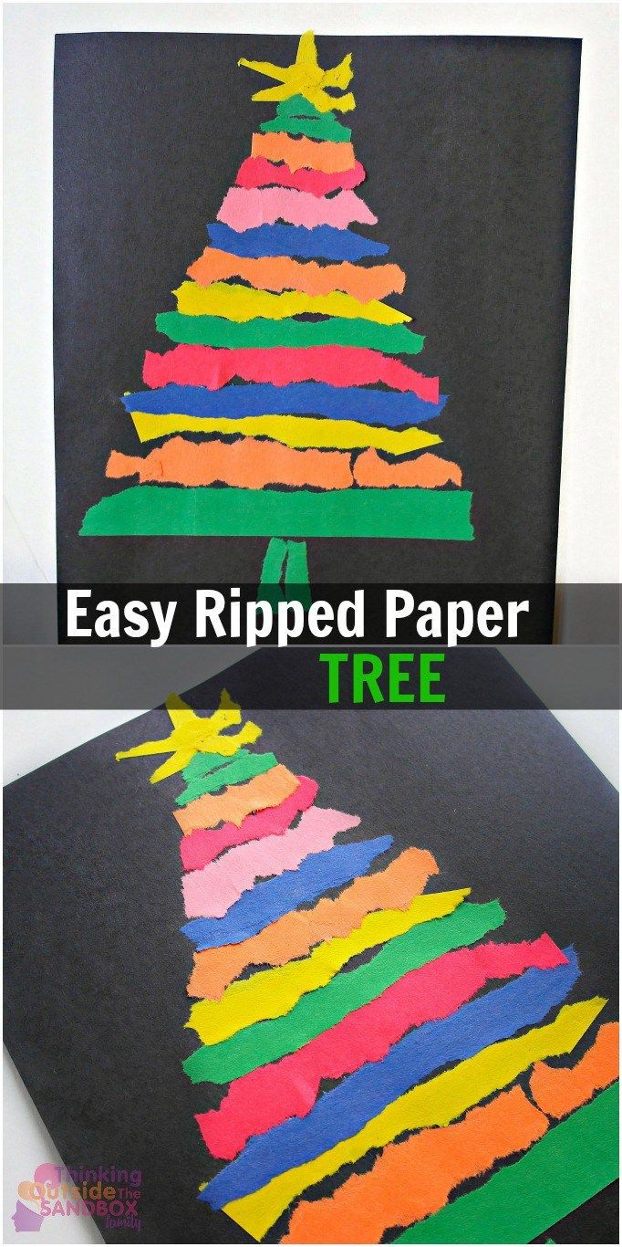 Easy Ripped Paper Tree Craft