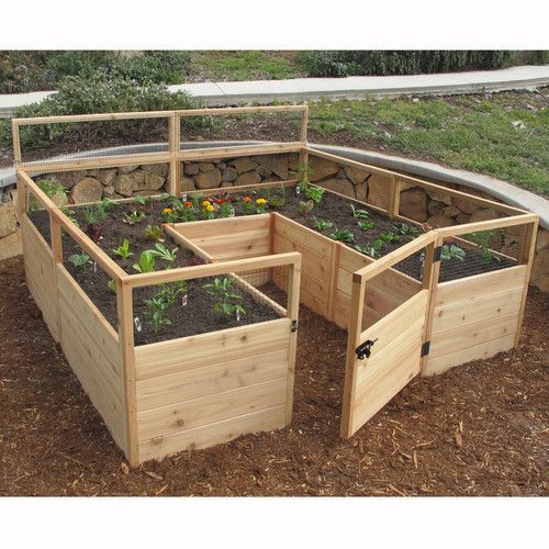 Features:  -Pre-assembled western red cedar raised garden bed panels with wire mes