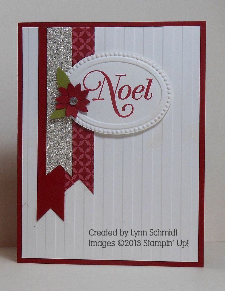 Framed Noel card – layout – silver glittered paper – bjl