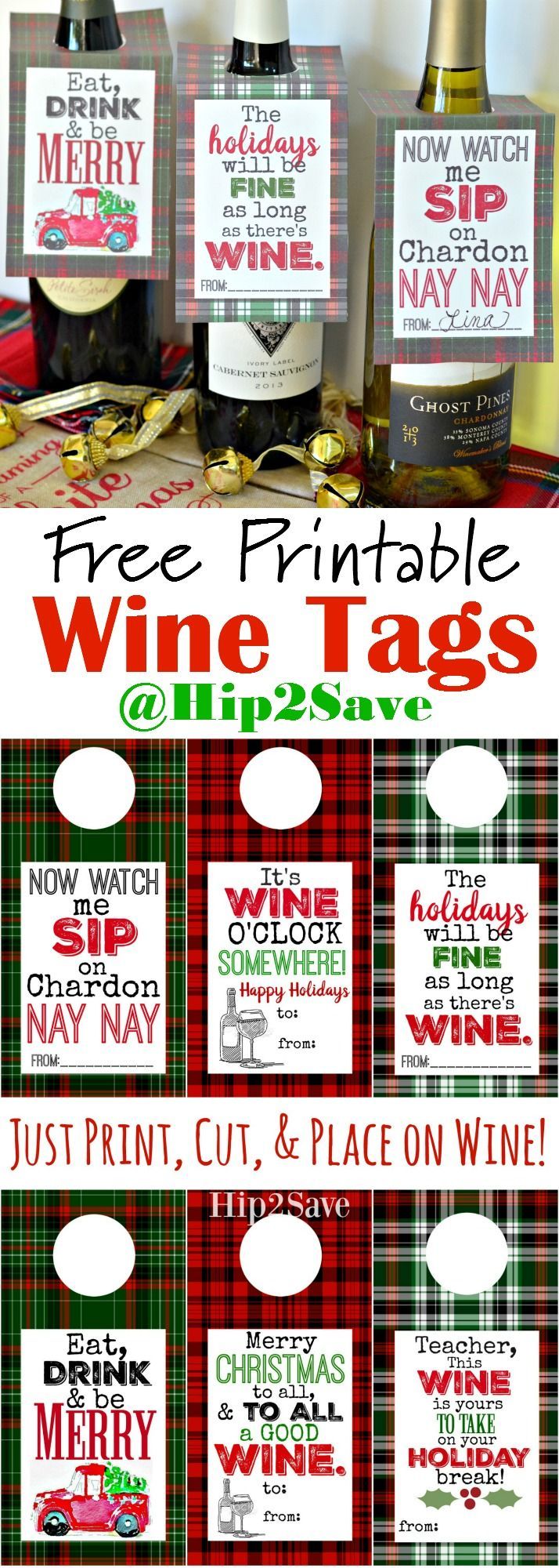 Free Printable Holiday Wine Tags (Easy Gift Idea). These will add to the festive m