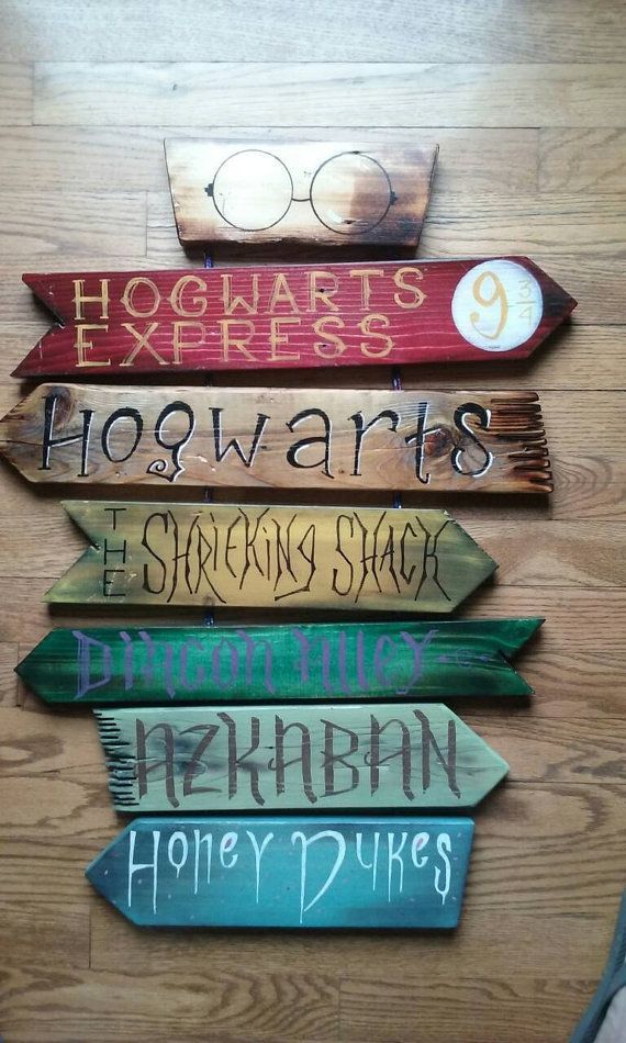 Harry Potter direction sign. Hand crafted hand by DevcoDesigns