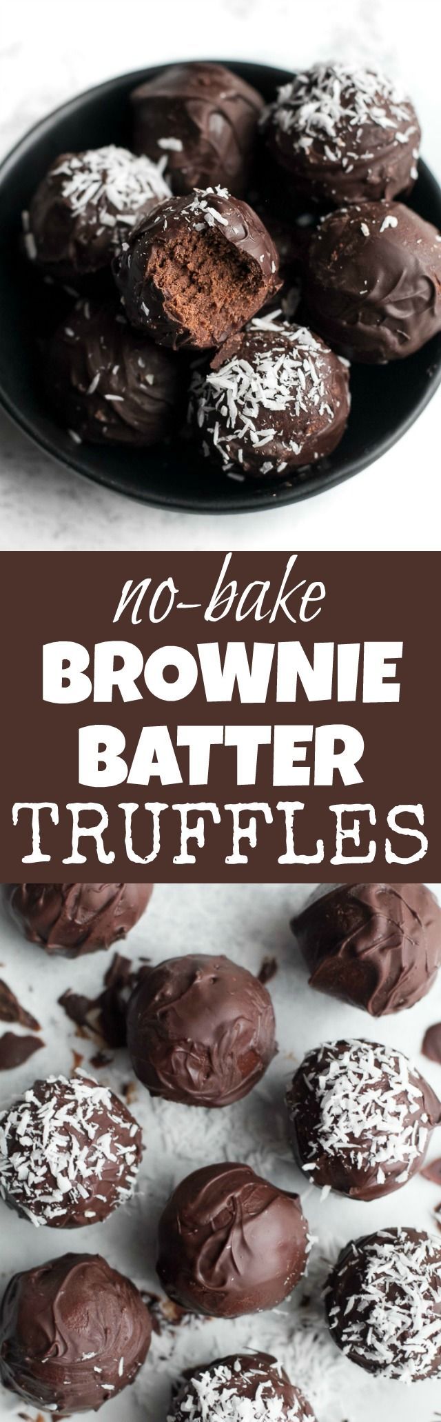 Healthy No Bake Brownie Batter Truffles that taste and feel just like a batch of s
