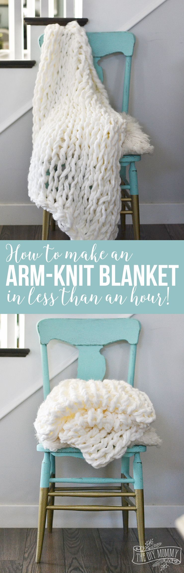How to Make an Arm Knit Blanket in Less Than an Hour (Video)
