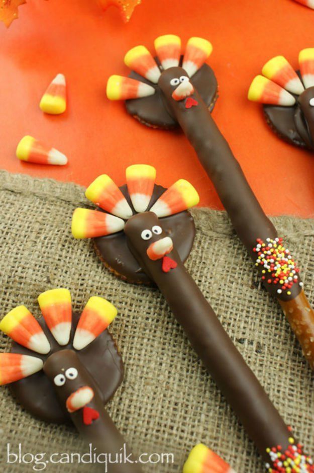 How To Make Choco Turkey Pretzels | Cute & Fun Thanksgiving Desserts – Great DIY A