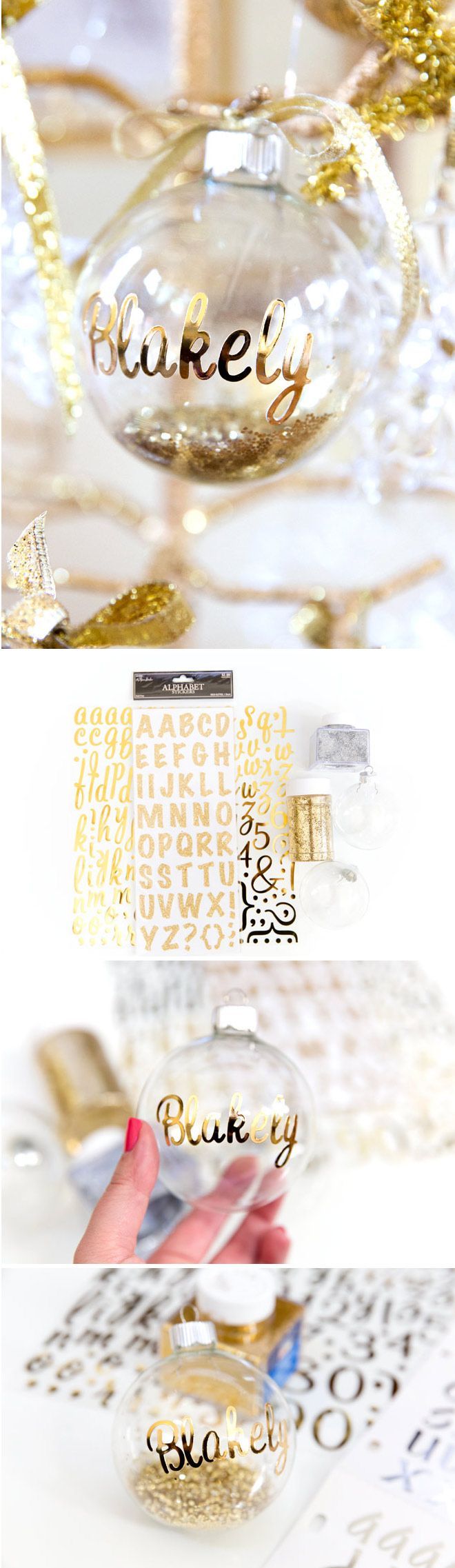 How to make gold personalized ornaments! Pizzazzerie.com