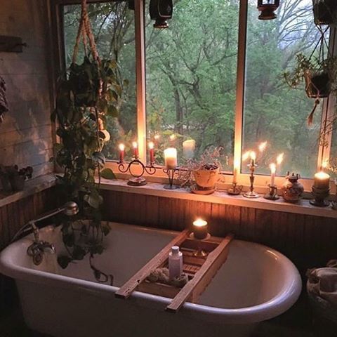 I can do without all the clutter and the hanging plant, but the old tub with pictu