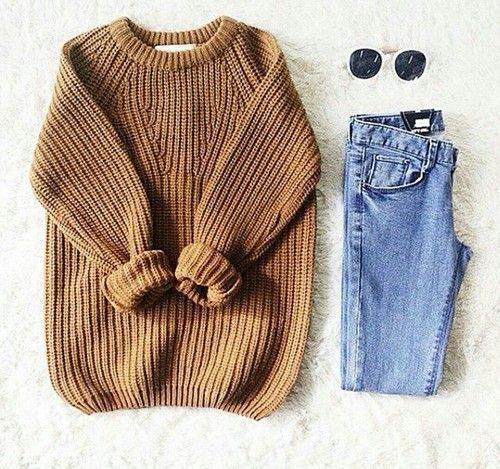 knit sweater + denim