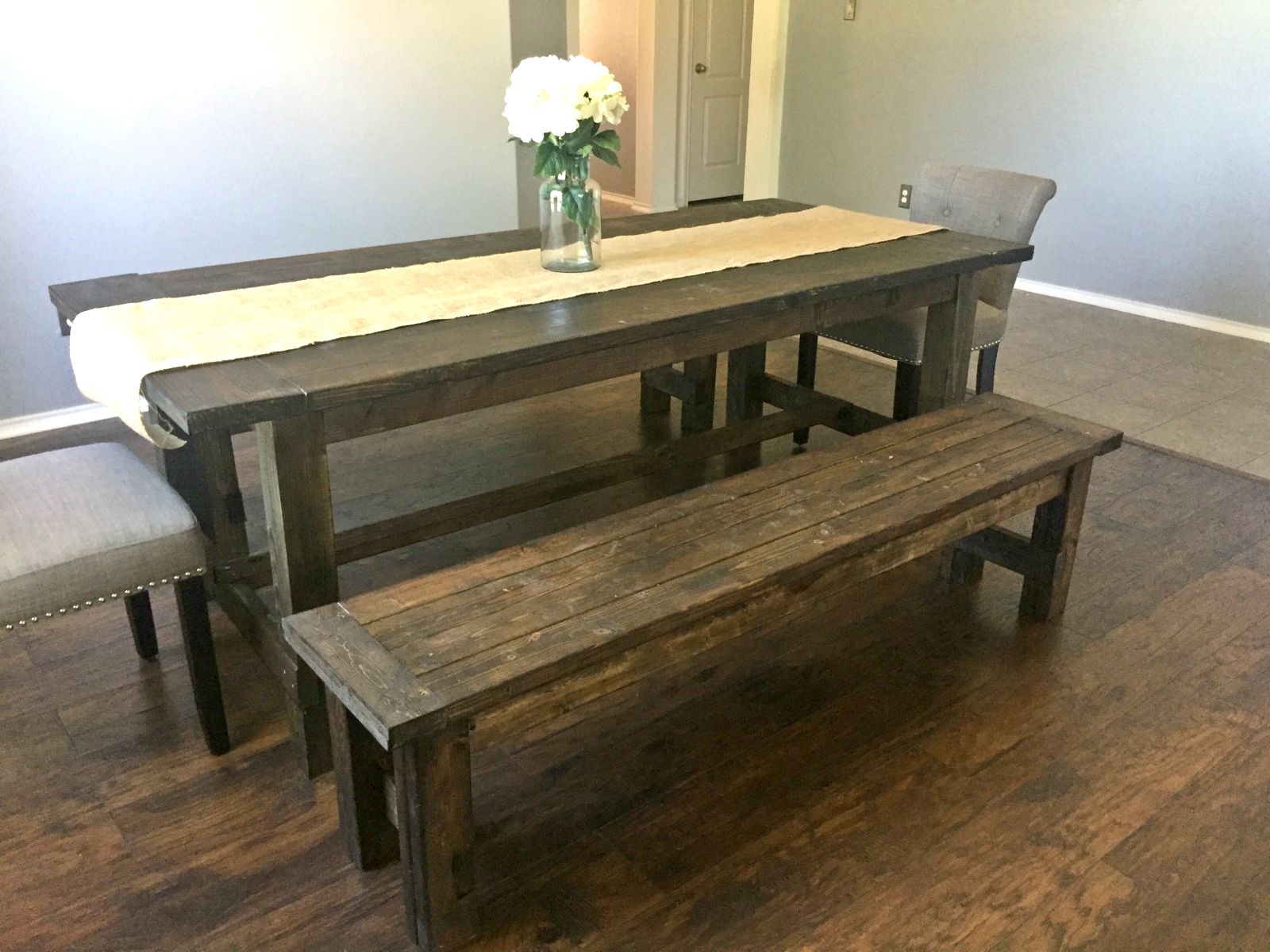 Farmhouse Dining Table With Bench -   Farmhouse table with bench Ideas