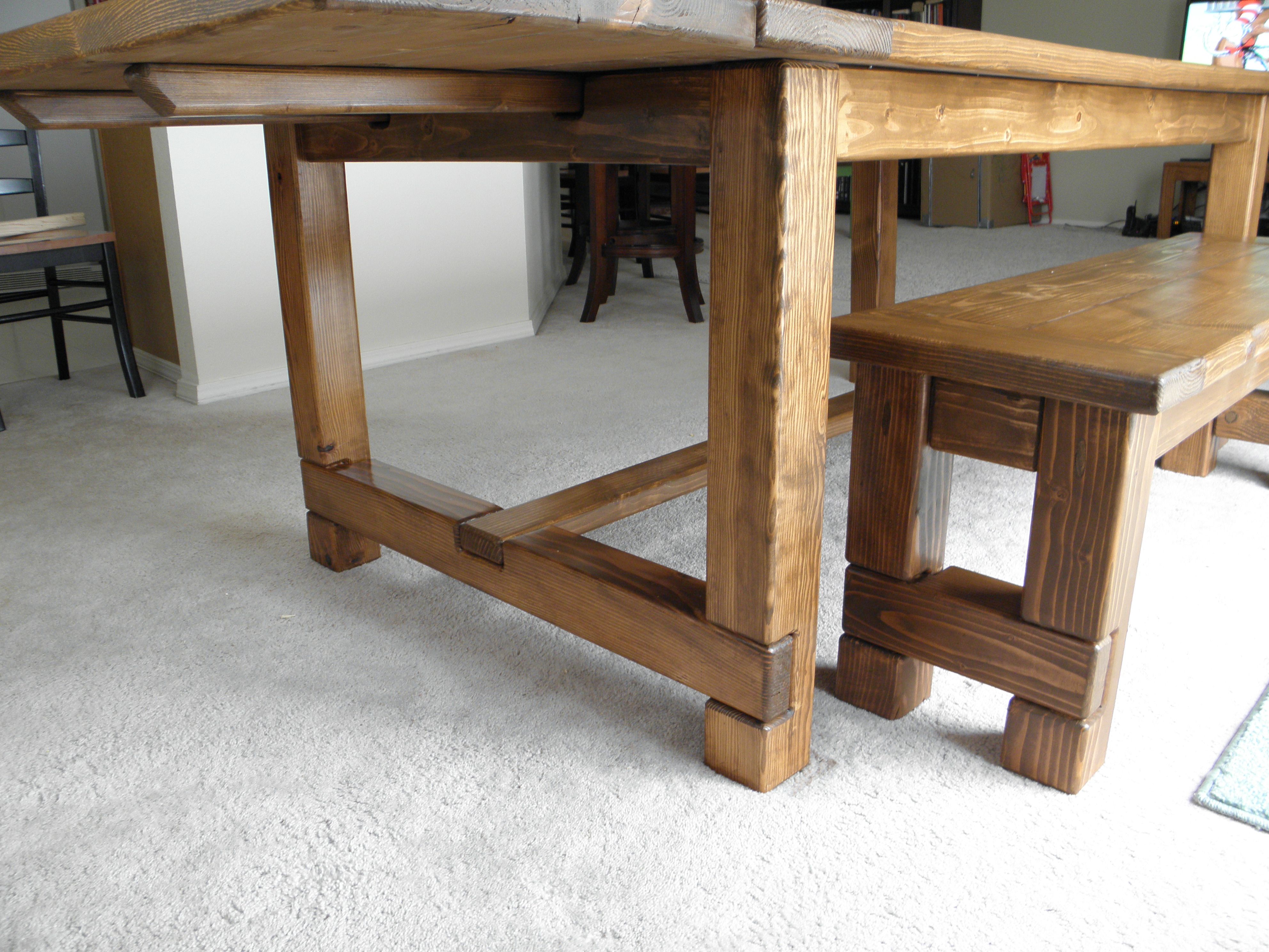 Farmhouse Table, Bench, and Extensions - DIY ... -   Farmhouse table with bench Ideas