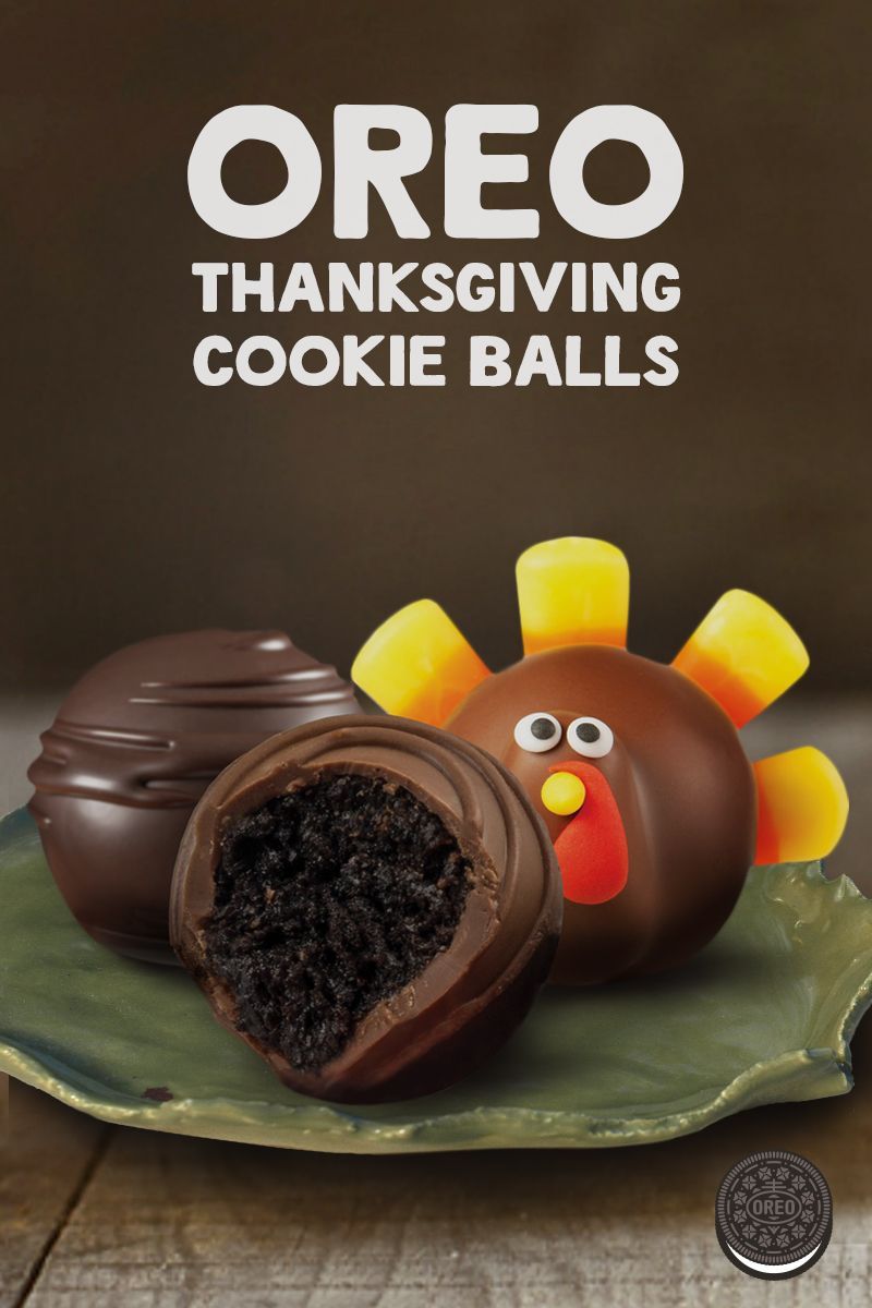 Made with cream cheese, candy corn and cookies, these Thanksgiving OREO Cookie Bal