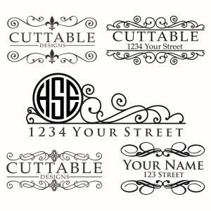 Mail Box Monogram Frames Cuttable Design Cut File. Vector, Clipart, Digital Scrapb