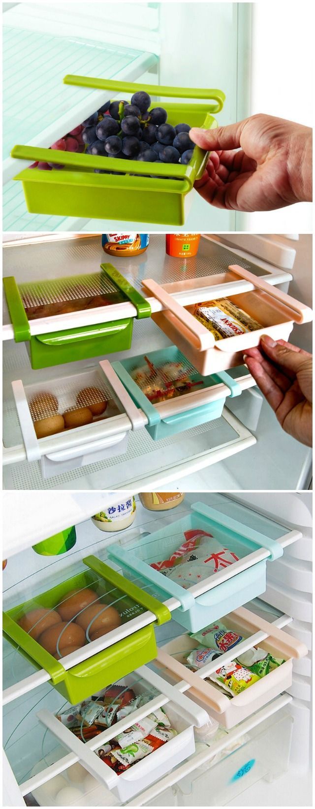 Maximize your storage space with the Refrigerator Sliding Drawer. Large enough to