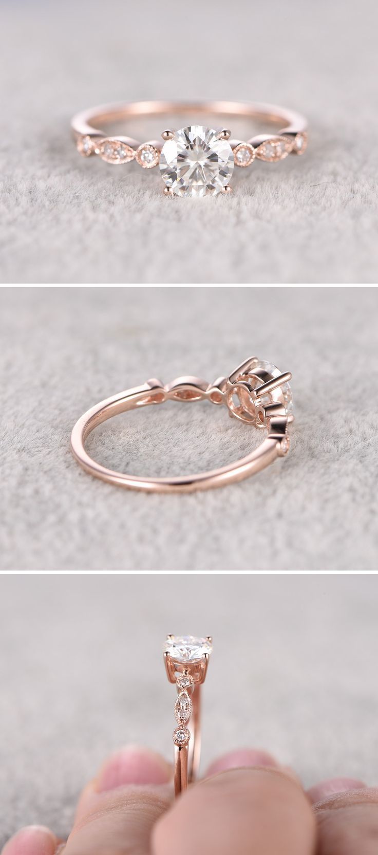 Moissanite in Rose Gold Engagement Ring www.pinterest.com… More