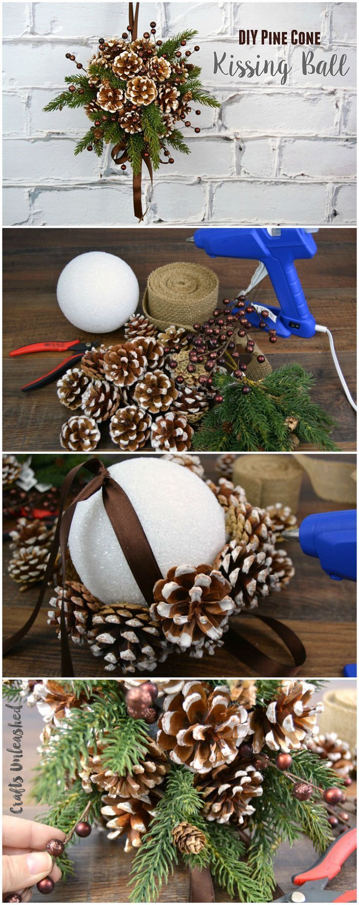 Need an alternative to the traditional winter wreath? This beautiful pine cone DIY