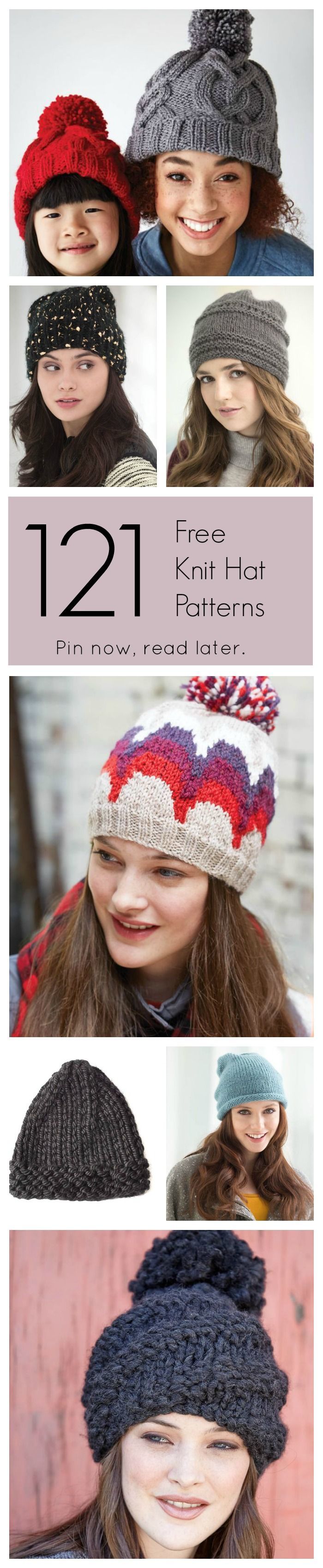 Never pay for a knit hat pattern again! Find every type of knit hat you can think