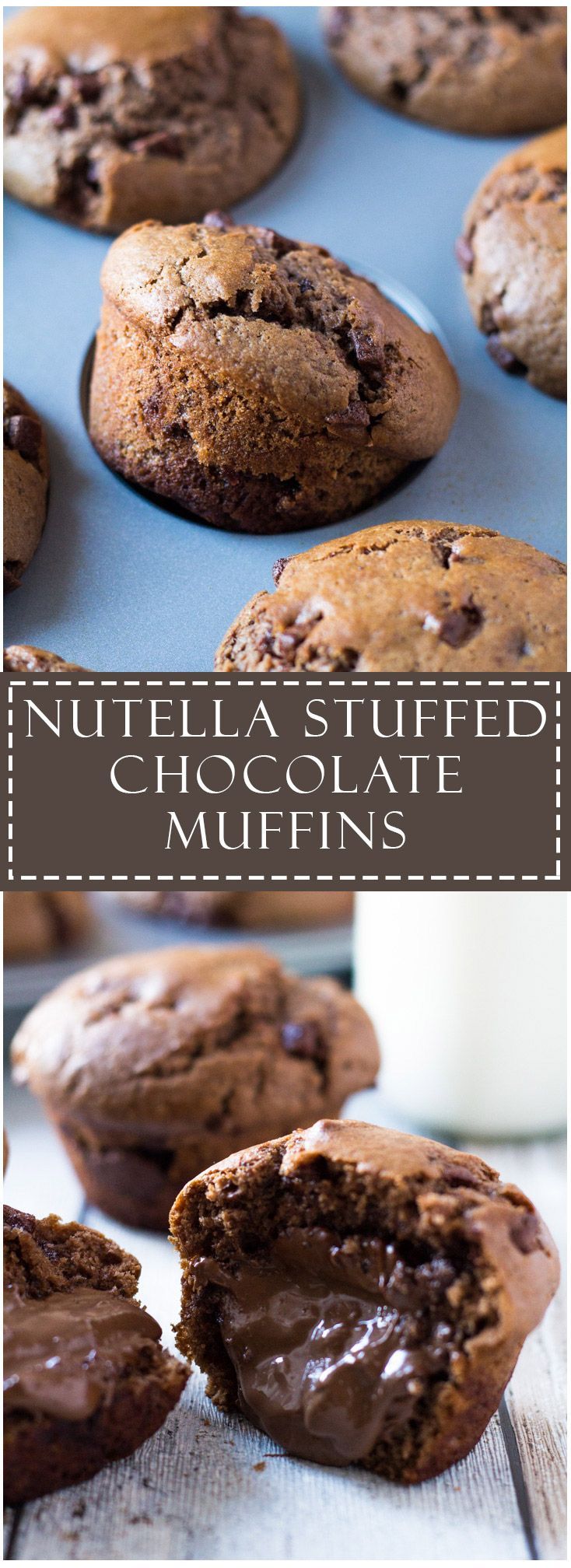Nutella Stuffed Double Chocolate Muffins | Marshas Baking Addiction