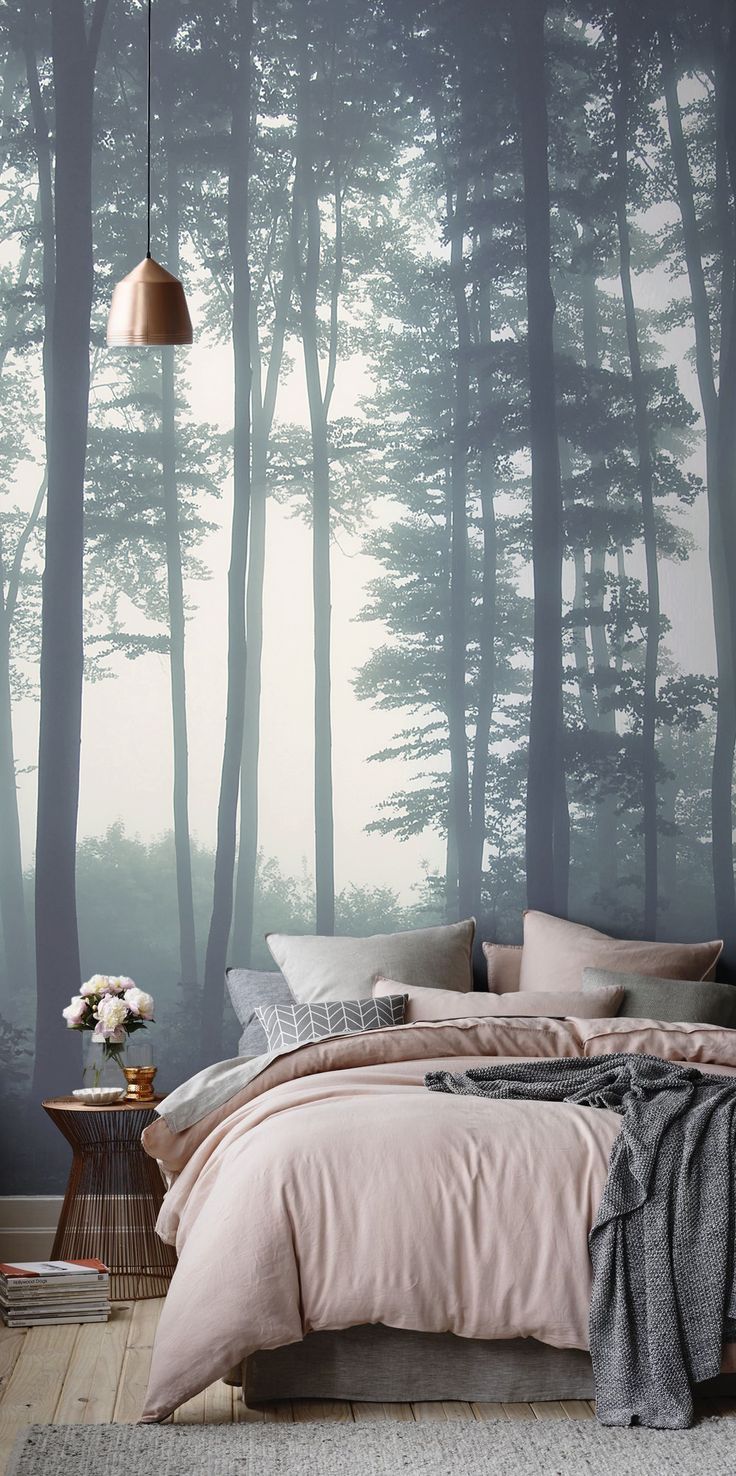 One of our most popular forest murals. Sea of Trees Forest Mural is super dreamy a