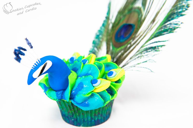 Peacock color cupcakes Ideas