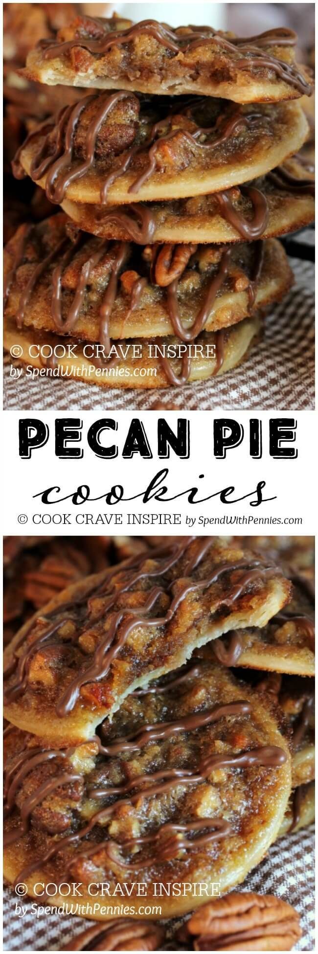 Pecan Pie Cookies! These have a deliciously sweet, caramel-y, nutty filling with a