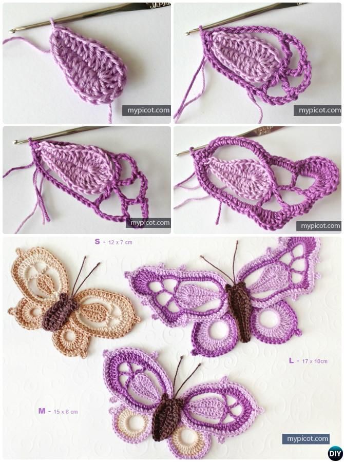 Picot #Crochet Butterfly Free Pattern