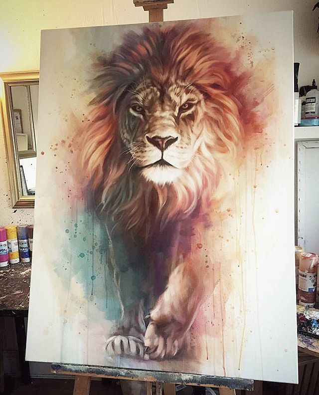 Powerful lion painting by @benjefferyartist What do you think? Follow @Grace Brill