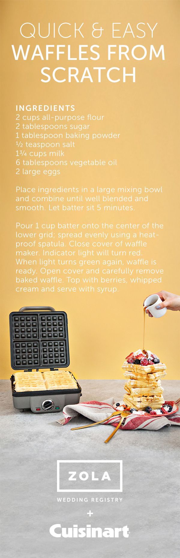 Quick and easy waffles: this is an easy, basic recipe that could be adaptable to w