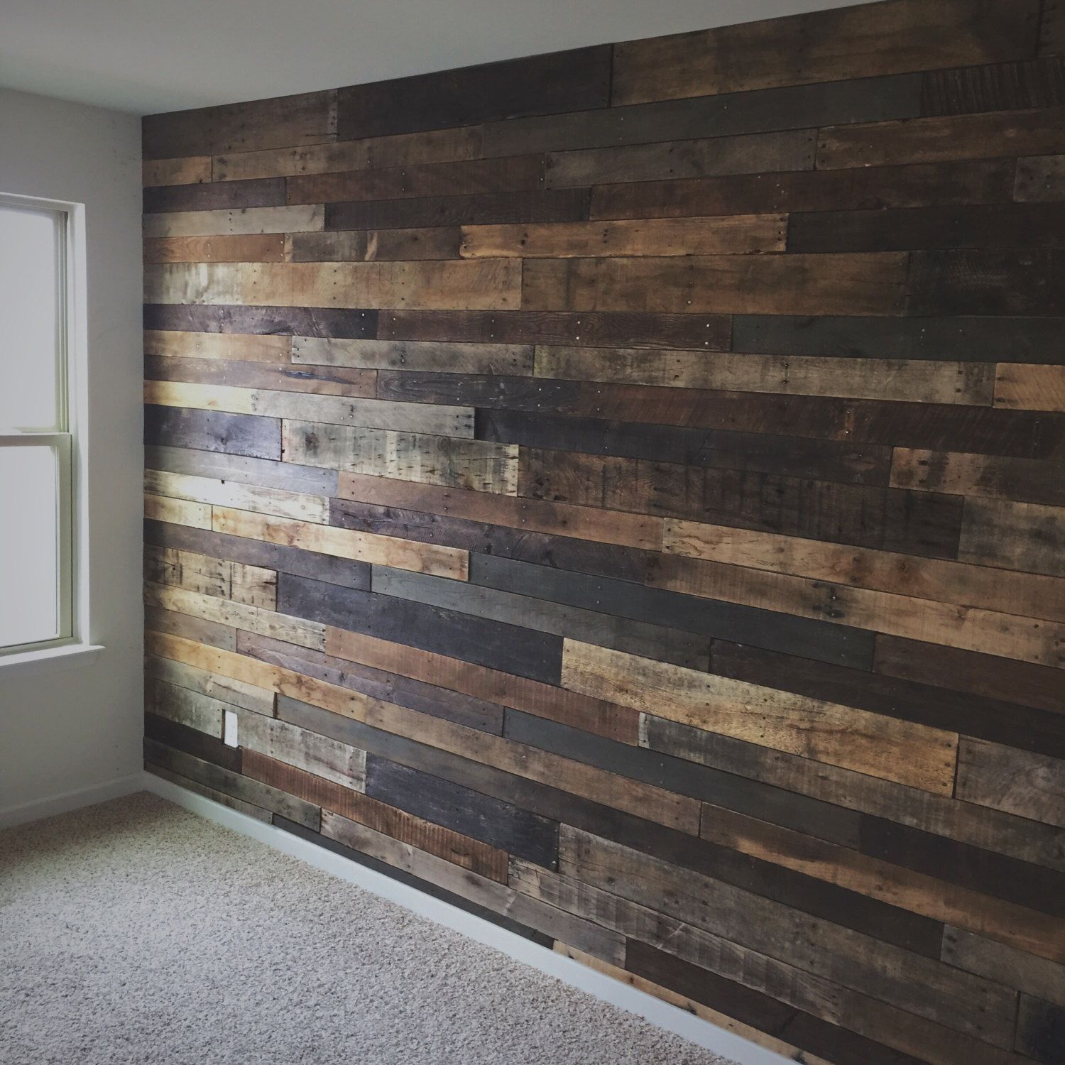 Reclaimed Pallet Wood Wall by crtcreative on Etsy www.etsy.com/…