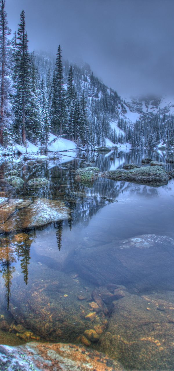 Rocky Mountain National Park, Colorado just after a spring snow. A beautiful morni