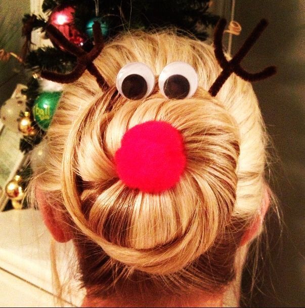 Rudolph hair for tacky Christmas sweater party More